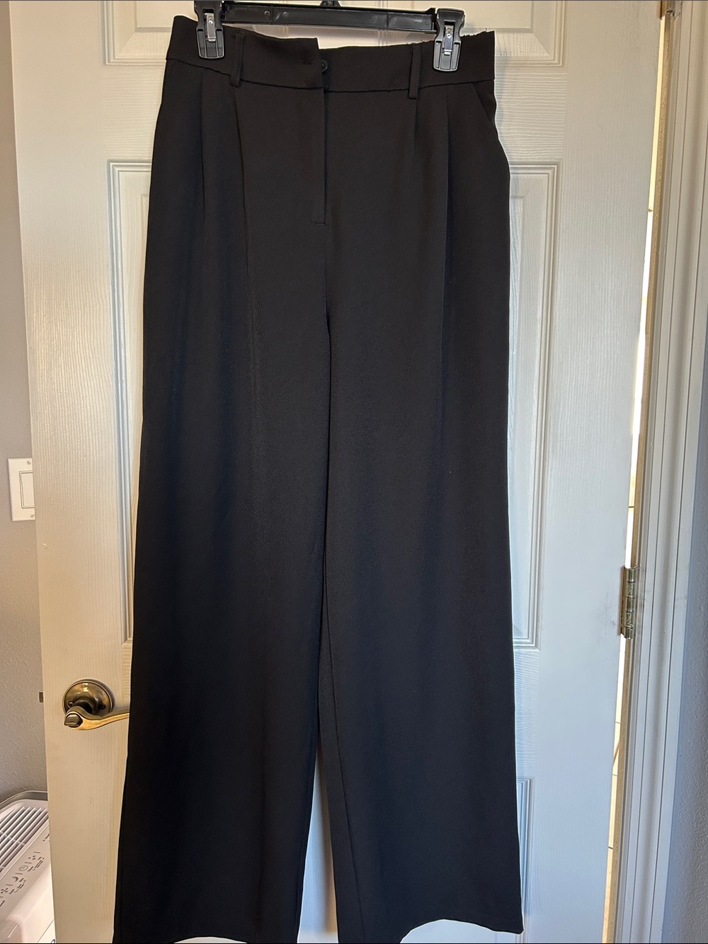 Wide-Leg Black High-Waist Trousers